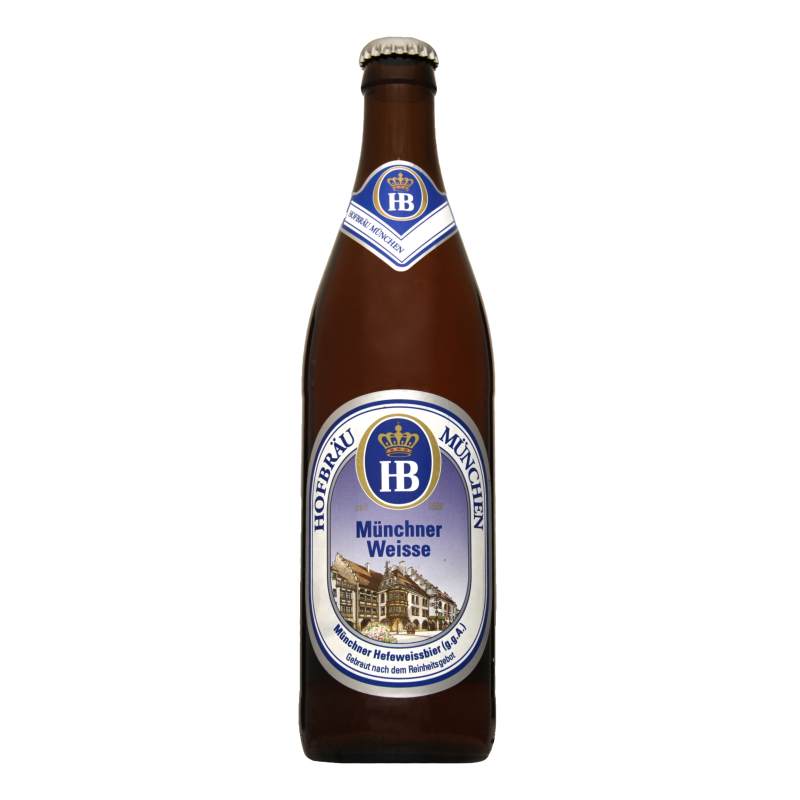 Пиво светлое нефильтрованное Хофброй Мюнхен Вайс 5,1% 0.5 л в ст. бутылке