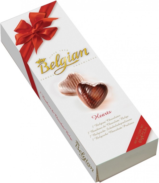 Шоколадные конфеты Сердечки The belgian 65гр