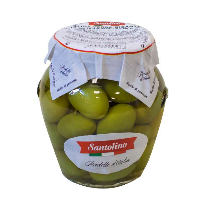 Оливки Гигант зеленые с косточкой "Santolino" 314мл