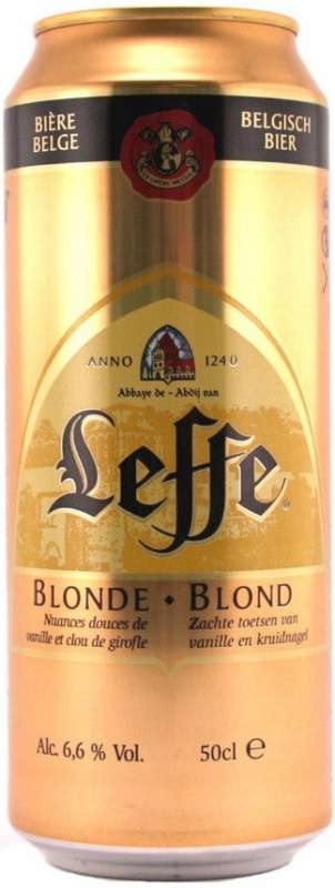 Пиво светлое Леффе Блонд 6,6% 0,5л в ж/б