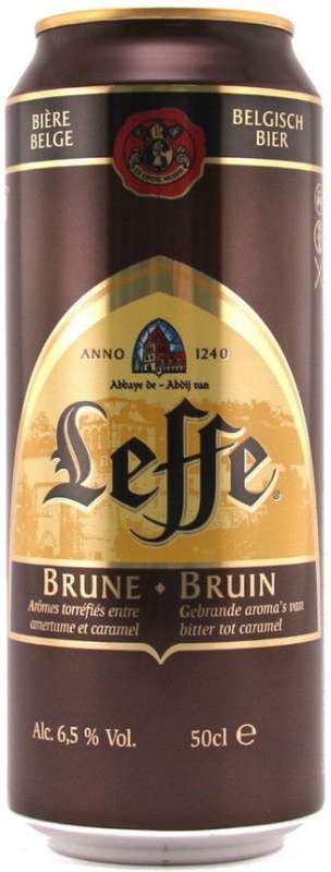 Пиво темное Леффе Брюн 6,5% 0,5л в ж/б