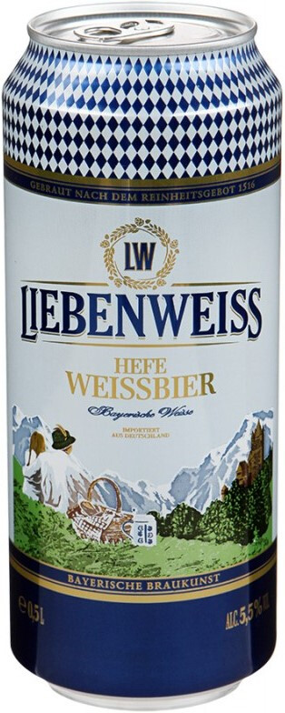 Пиво светлое нефильтрованное Либенвайс Хефе Вайсбир 5,1% 0,5 л в ж/б