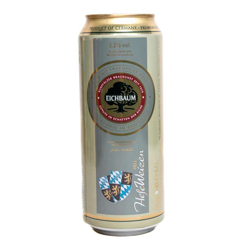 Пиво светлое нефильтрованное Айхбаум Хефевайзен 5,2% 0,5 л в ж/б