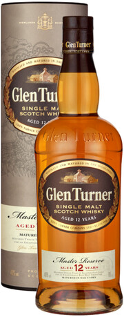 Виски Глен Тёрнер 12 лет односолодовый П/У 40% 0,7л.