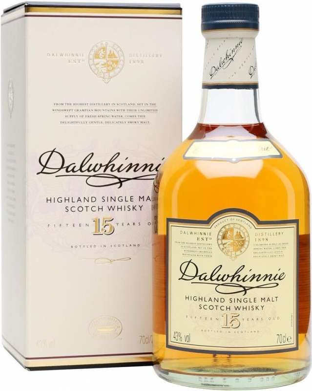 Виски шотландский односолодовый Далвини 15 лет 43% 0,7л 