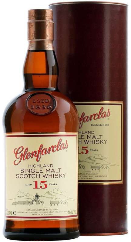 Виски шотландский односолодовый Гленфарклас 15 лет 46% 0,7л