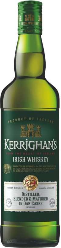 Виски ирландский купажированный Керриганс 40% 0,7л 
