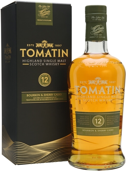 Виски Томатин 12 лет односолодовый 43% подар/уп. 1л